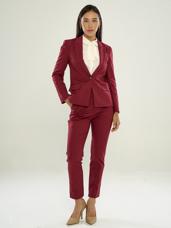 Power Suits Blazer-Maroon