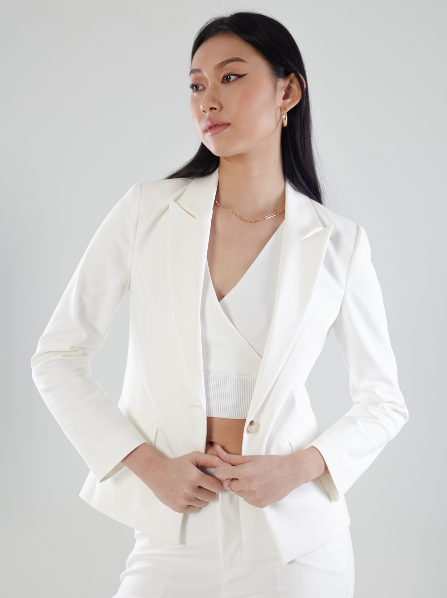 Power Suits Blazer-White