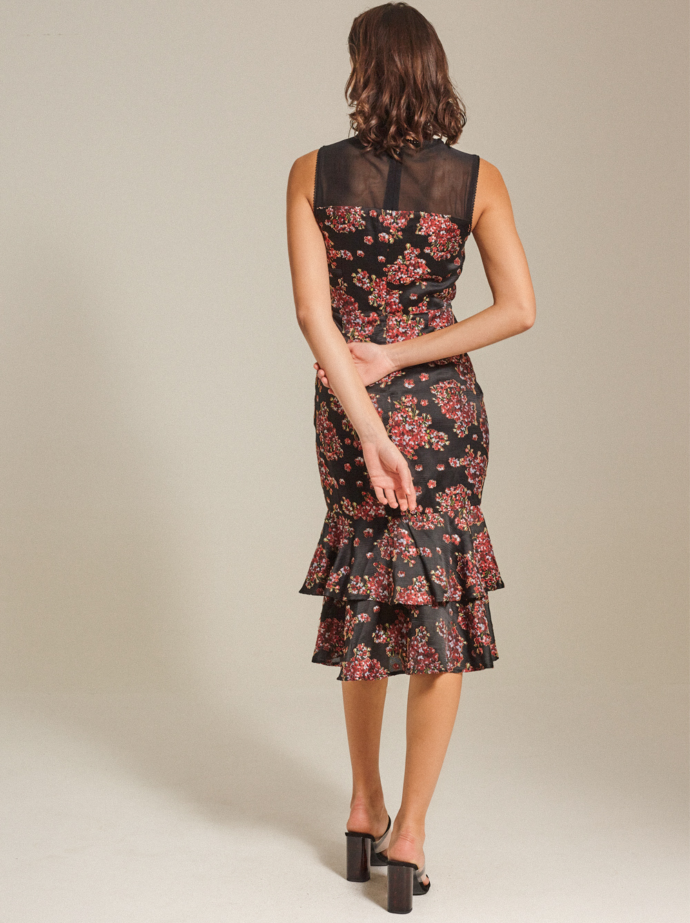 Tiered Brocade Dress