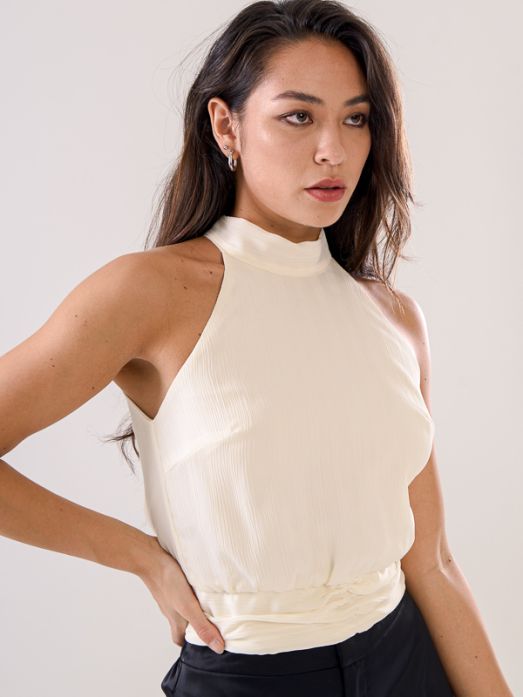 Pleated Halterneck Top