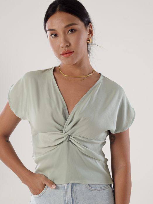 V-Neck Front Twisted Top