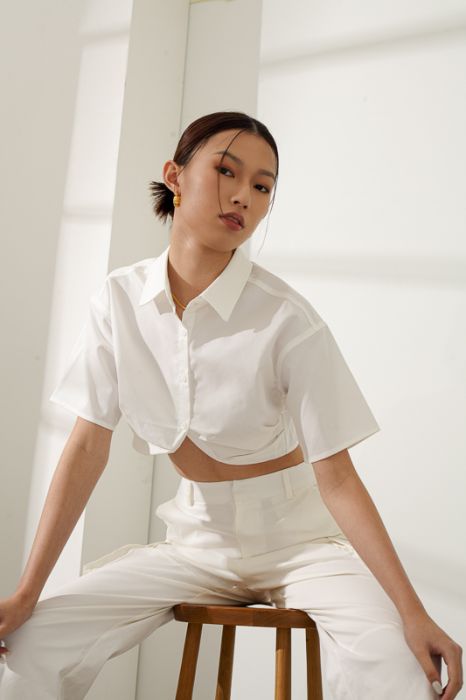 Cropped Gathered Shirt