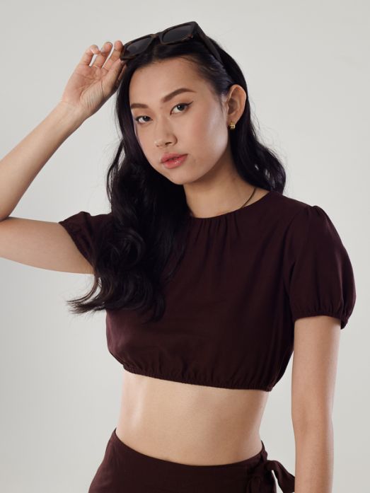 Linen Cropped Top