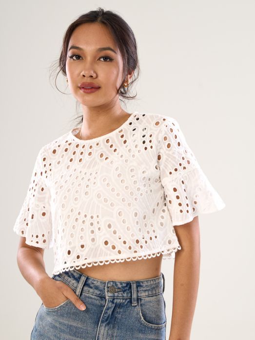 Broderie Crop Top