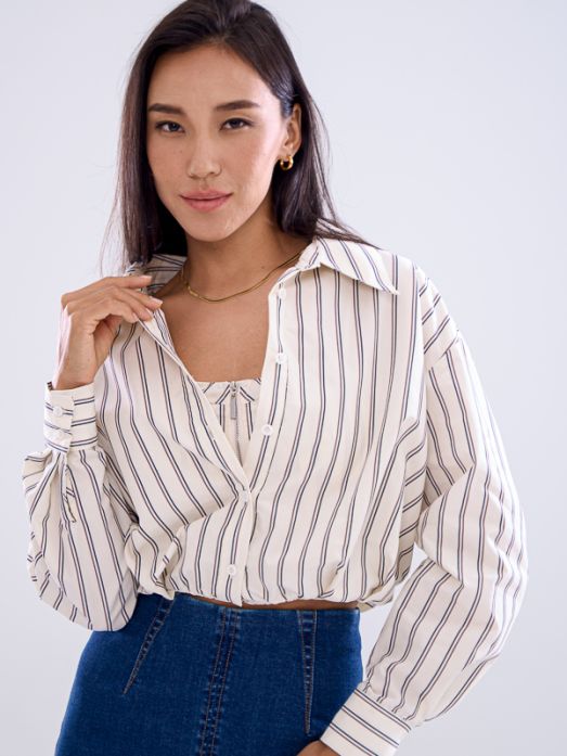 Long Sleeve Crop Blouse