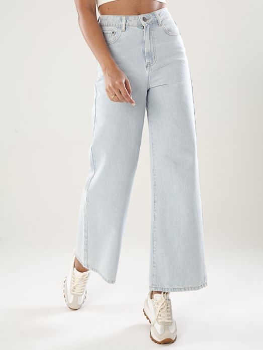 High-Rise Wide Leg Cut Jeans