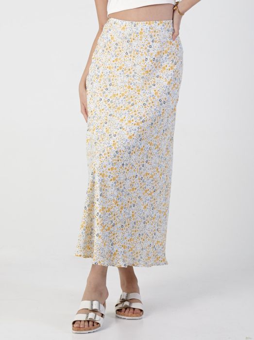 Maxi Length Bias Cut Skirt