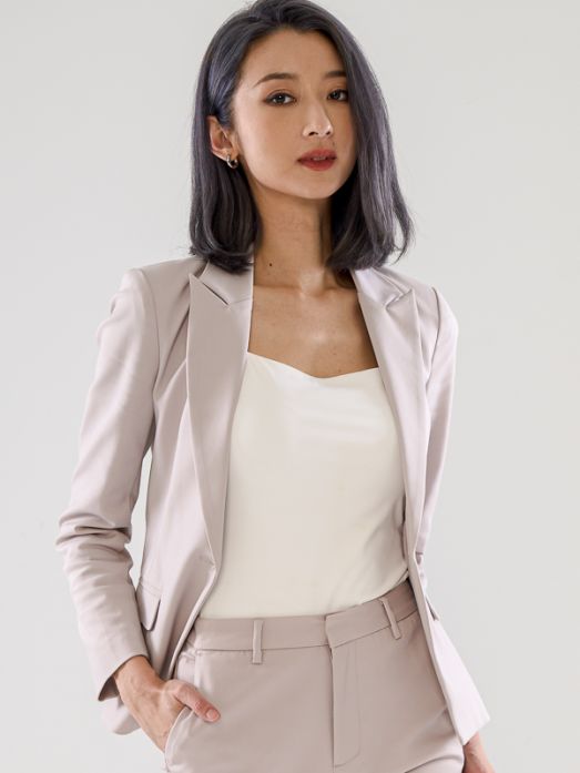 Power Suits Blazer-Light Grey