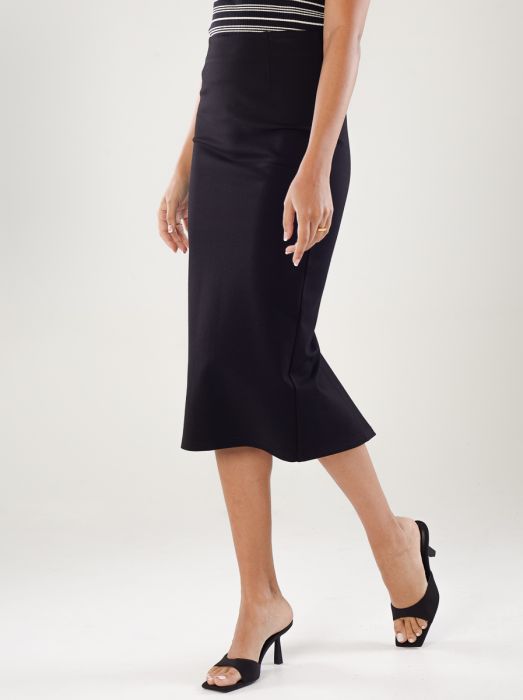 Knit Midi Pencil Skirt