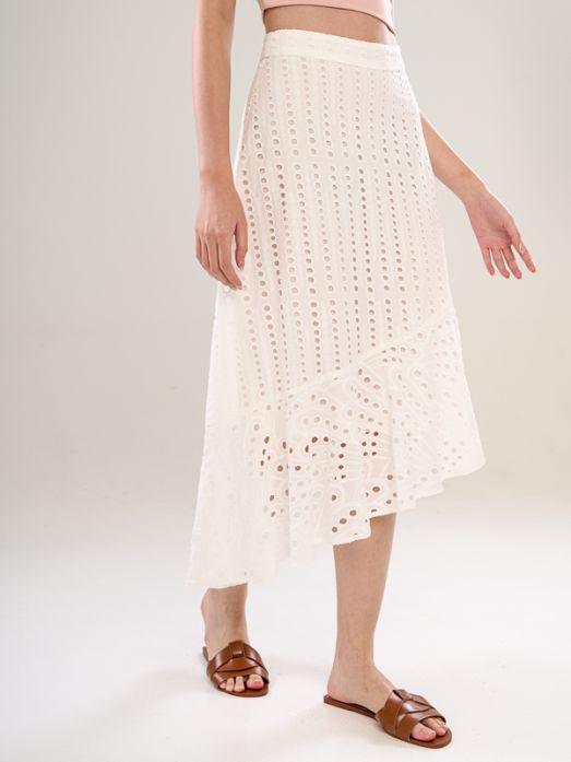 Broderie Asymmetrical Skirt