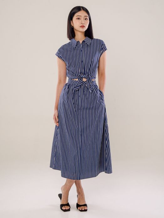 Stripe Cotton Shirt Dress