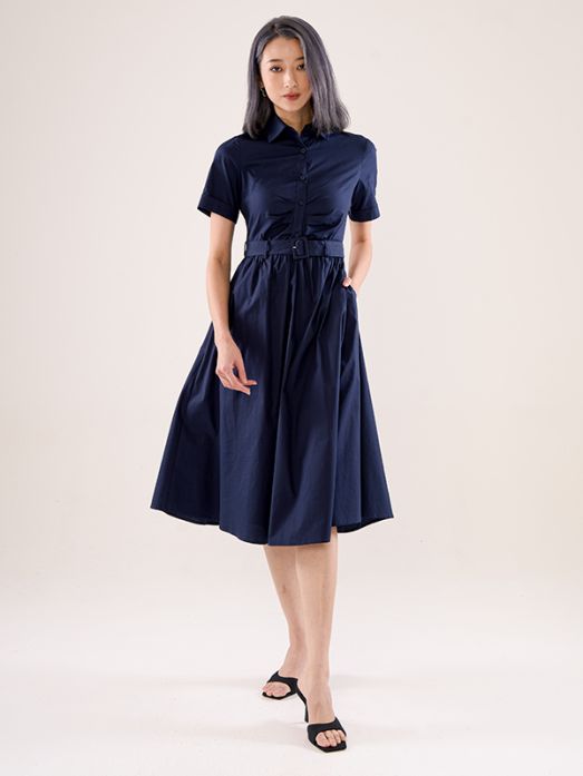 Poplin Shirt Dress With Belt