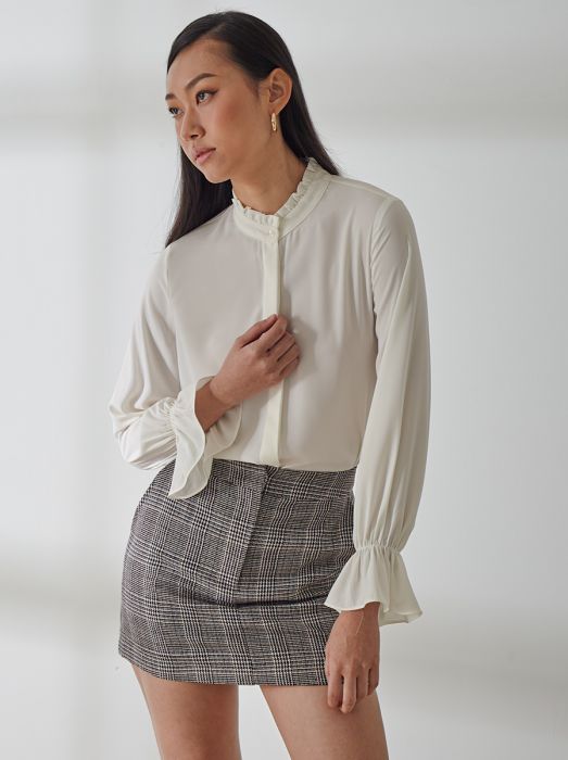 Button-Up Top With Elastic Cuffs