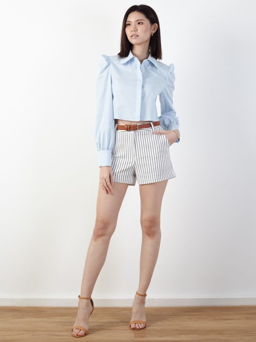 Button - Up Top With Long Puffy Sleeve