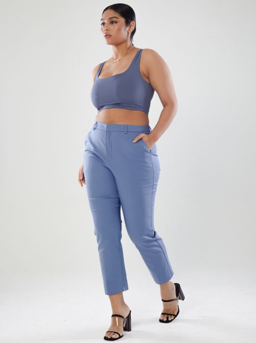 Power Suits High-Rise Pants - Tranquil Blue