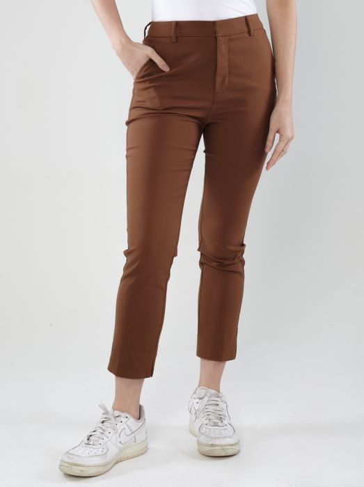 Power Suits High-Rise Pants-Coffee