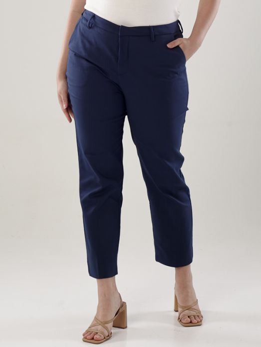 Power Suits High-Rise Pants-Navy 