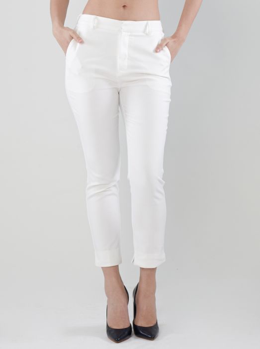 Power Suits High-Rise Pants-White