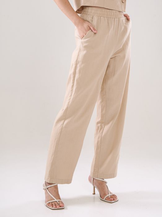 Linen Trousers With Elastic Waistband