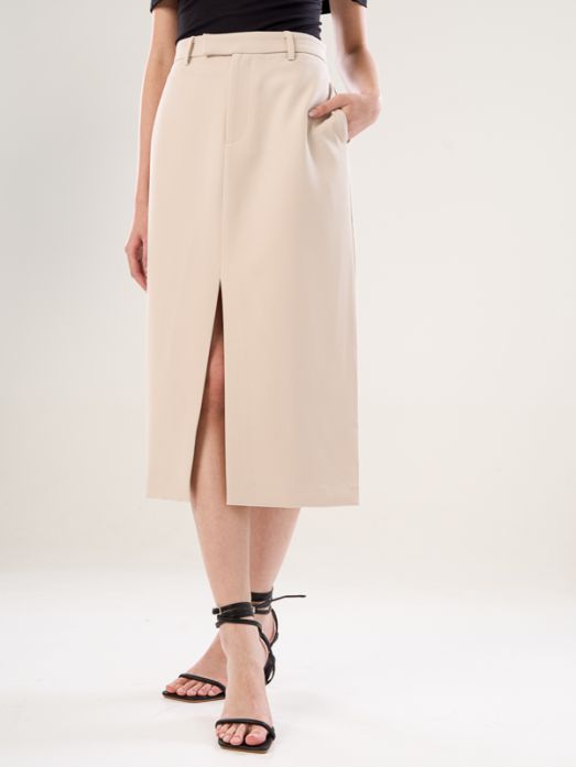 Midi Skirt With Front Slit