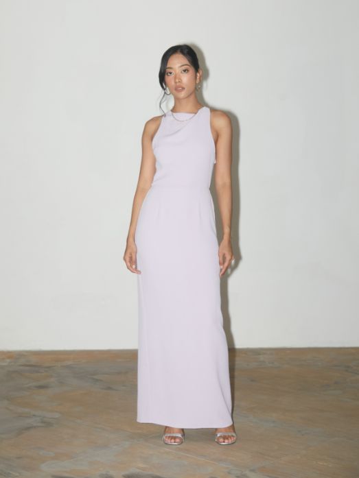 Aster Backless Halter Dress - LILAC