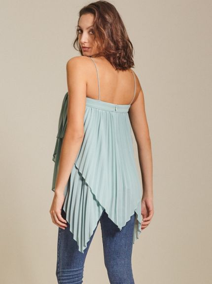 Accordian Pleat Chiffon Top