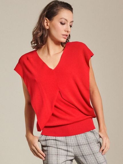 Knitted Cotton Blend Top