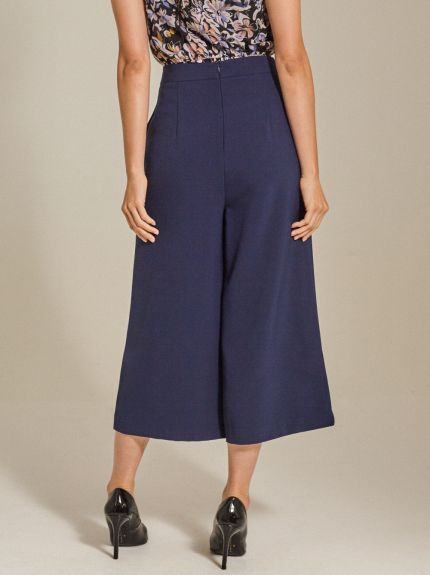 Button-Embellished Cady Culottes