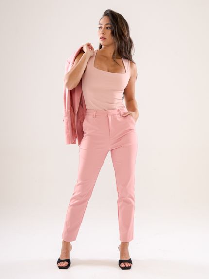 Power Suits High-Rise Pants-Pink