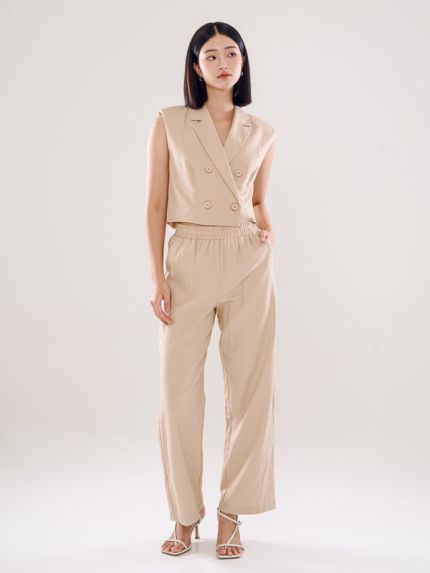 Linen Trousers With Elastic Waistband