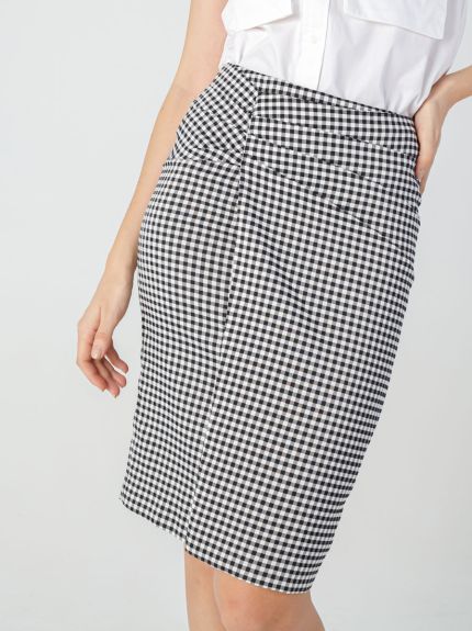 Front Pleated Pencil Skirt
