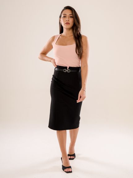 Pencil Skirt With Belt