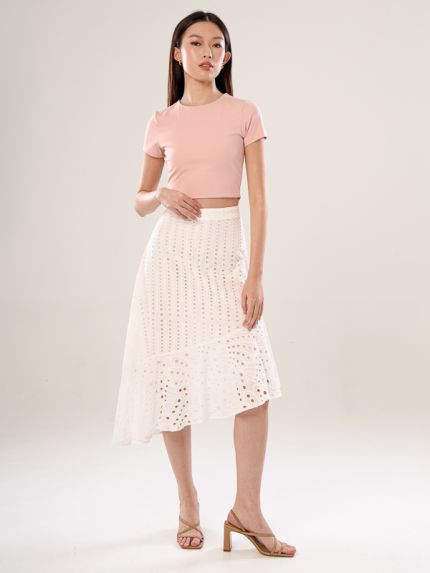Broderie Asymmetrical Skirt