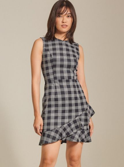 Ruffled Checkered Roma Dress