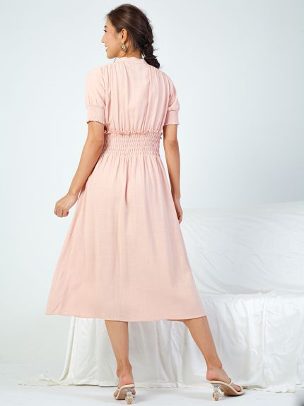 A-Line Dress With Smocking Details