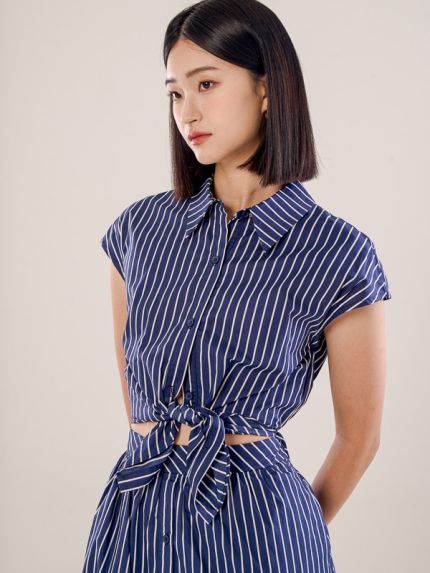 Stripe Cotton Shirt Dress