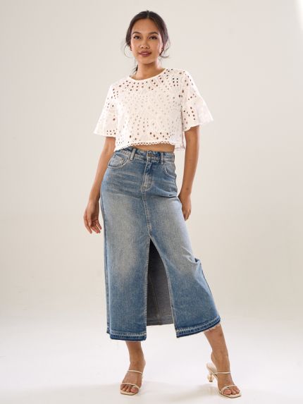 Broderie Crop Top