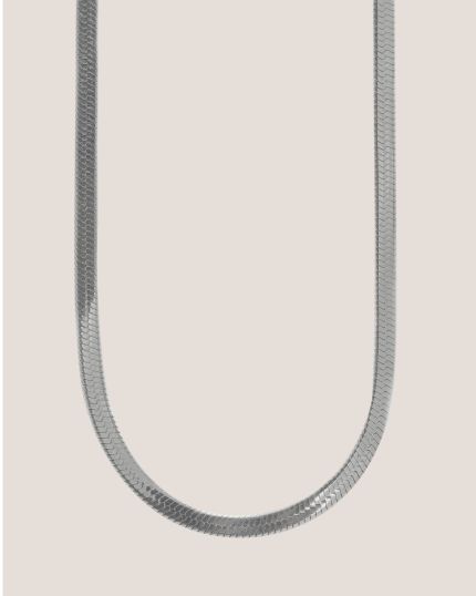 GUNG - Herringbone Bold Chain Necklace Silver