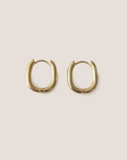 GUNG - Oval Gold Hoop Earrings