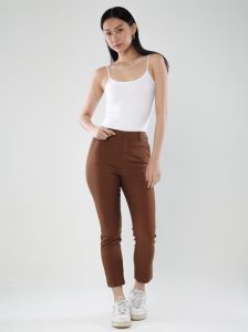 Power Suits High-Rise Pants - Coffee Brown