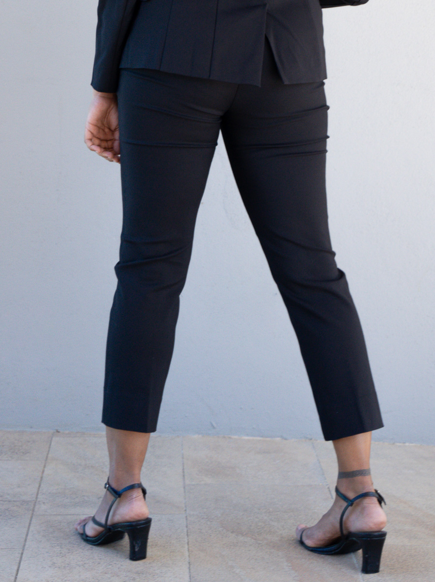 Power Suits - High Rise Basic Straight-Leg Pants Hustle Black