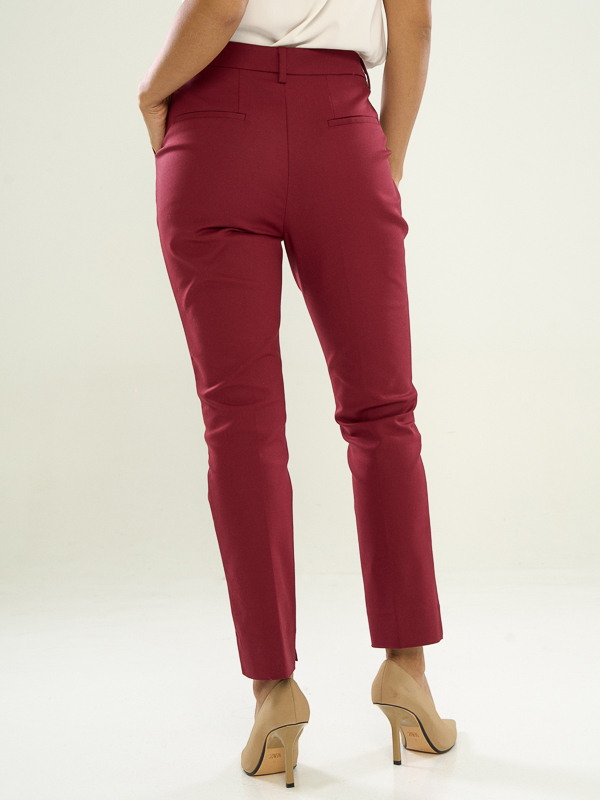 Power Suits High-Rise Pants-Maroon