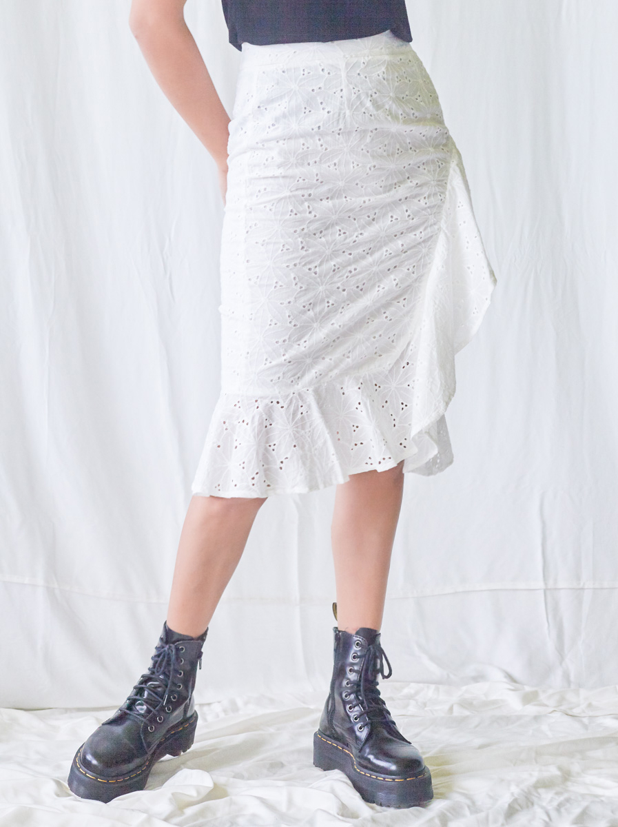 Ruffle clearance eyelet skirt