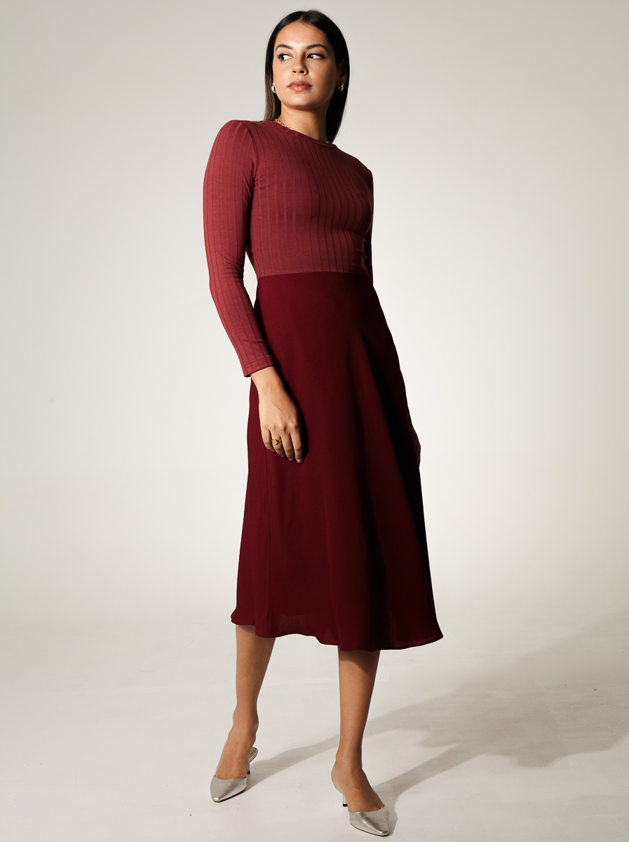 Ribbed Midi Long-Sleeve Dress | Dressing Paula Malaysia