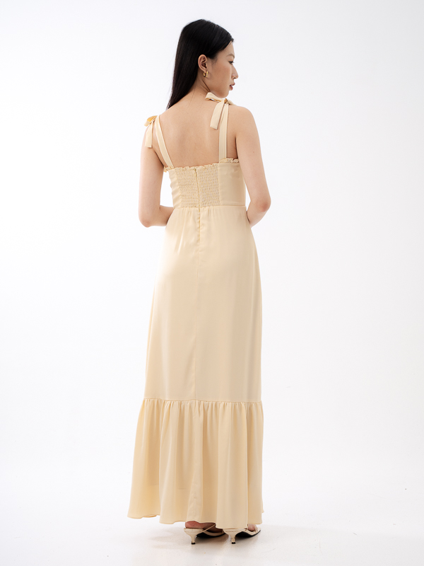 Clover Ruched Hem Dress - BUTTER YELLOW