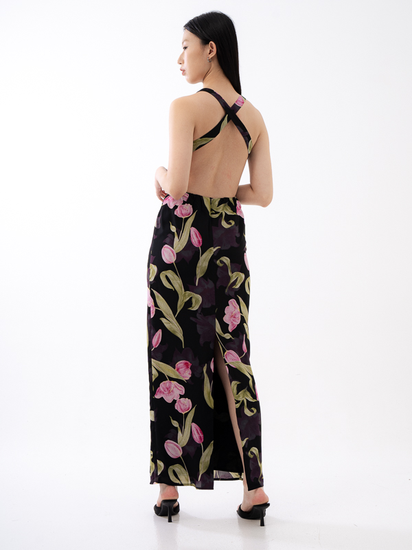 Aster Backless Halter Dress - AMARA