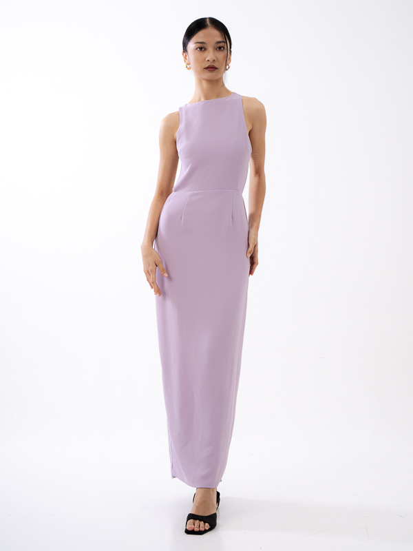 Aster Backless Halter Dress - LILAC