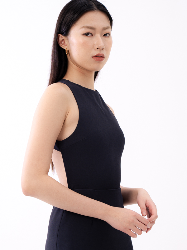 Aster Backless Halter Dress - MIDNIGHT