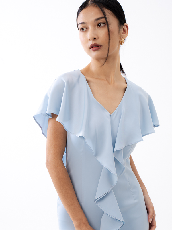 Iris Short Cape Dress -  BABY BLUE