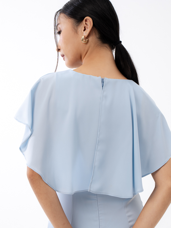 Iris Short Cape Dress -  BABY BLUE